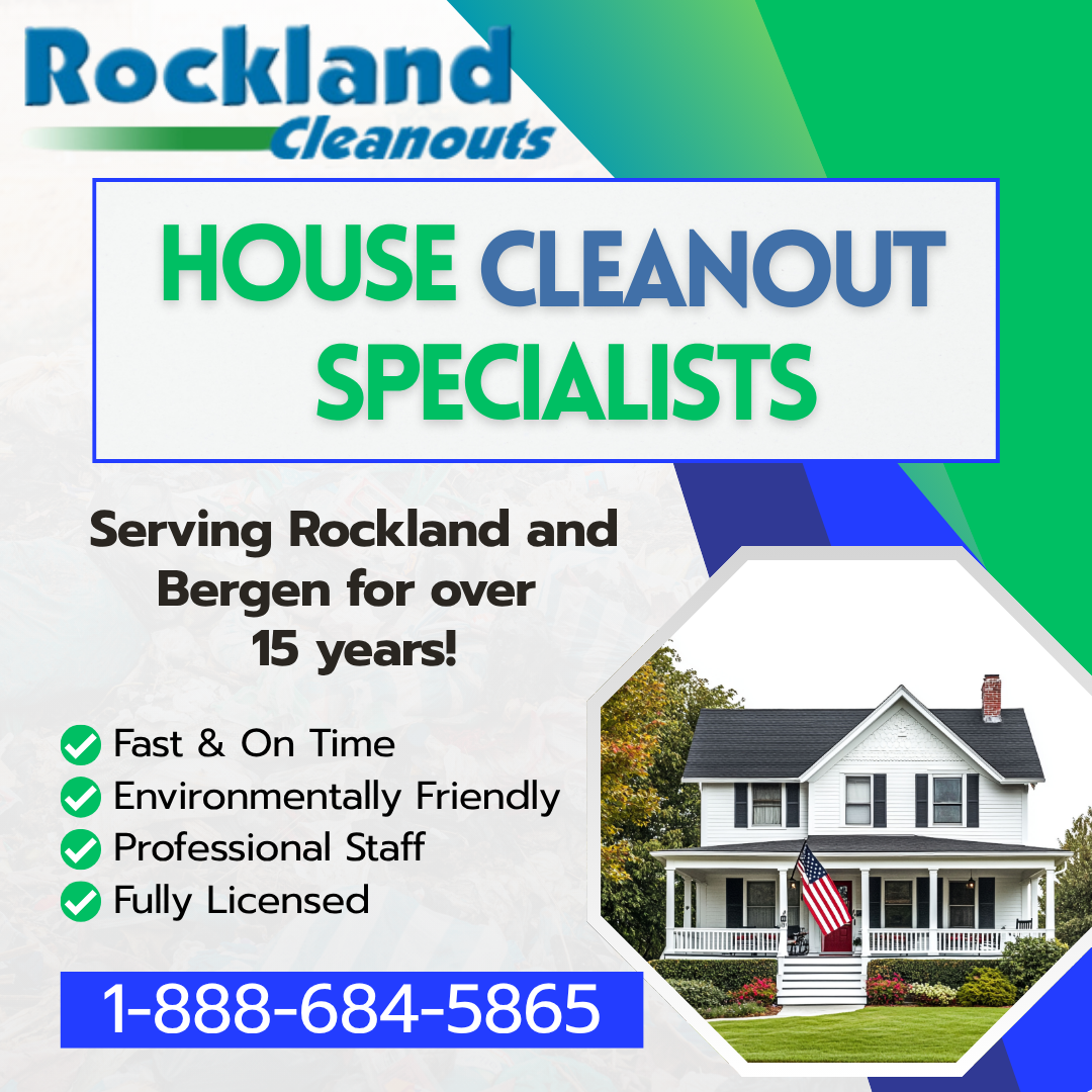 Rockland Cleanouts truck at a demolition job site